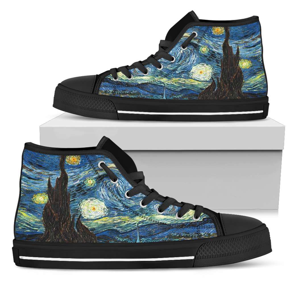 Van Gogh Starry Night Custom Converse High Top Sneakers