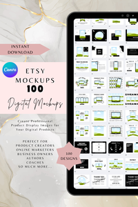 Etsy Mockups- Canva Templates for Digital Products- 100 designs- MRR, PLR, Resell