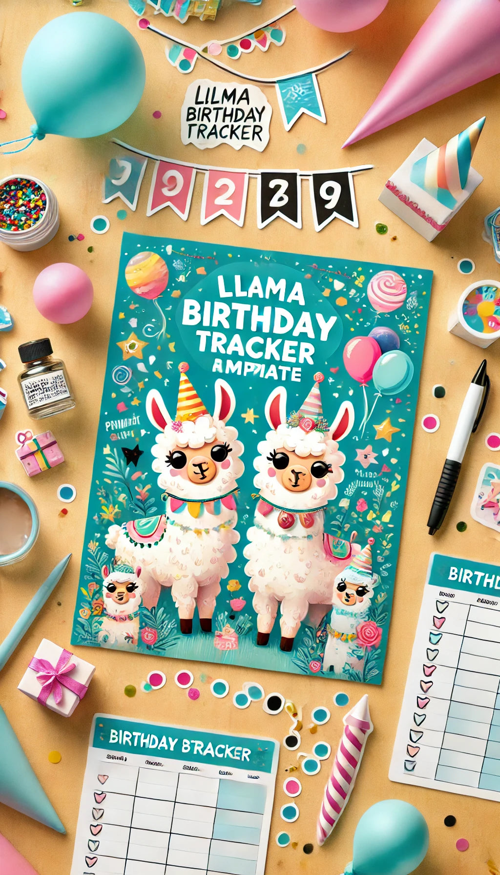 LLAMA BIRTHDAY TRACKER BUNDLE