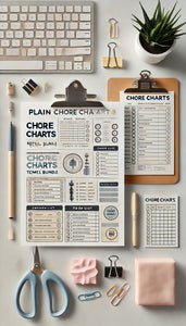 PLAIN CHORE CHARTS REFILL TEMPLATE BUNDLE