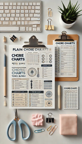 PLAIN CHORE CHARTS REFILL TEMPLATE BUNDLE