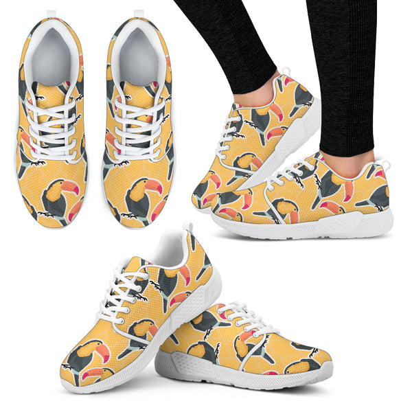 Tropical Yellow Tucan Bird Women Athletic Sneakers