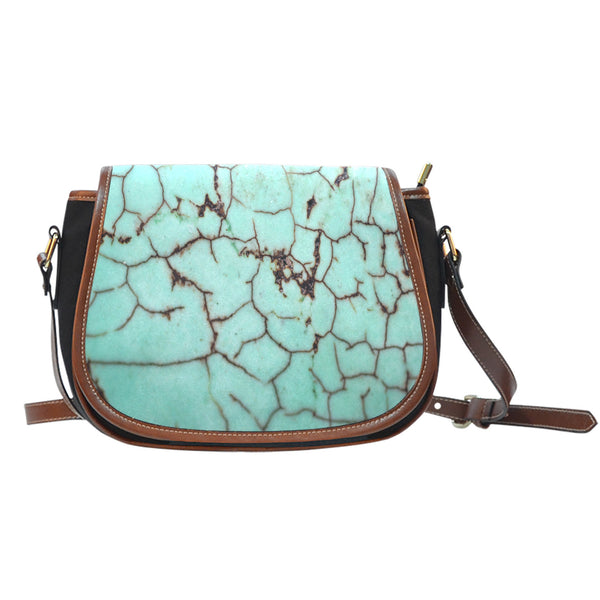 Marble (G3) Crossbody Shoulder Canvas Leather Saddle Bag