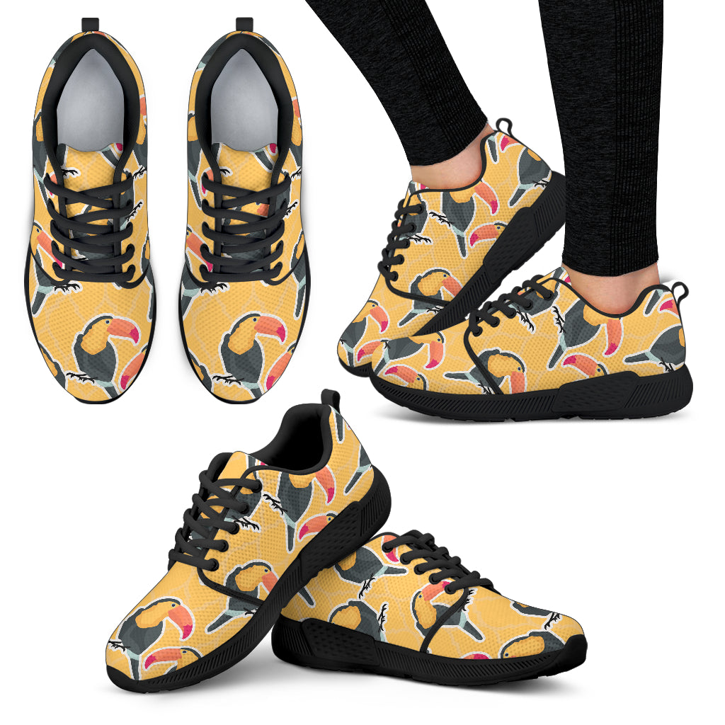 Tropical Yellow Tucan Bird Women Athletic Sneakers