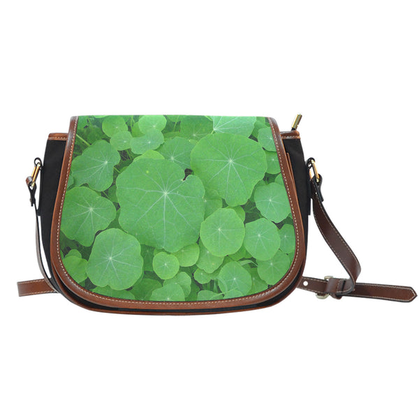 Nature Themed Design 7 Crossbody Shoulder Canvas Leather Saddle Bag