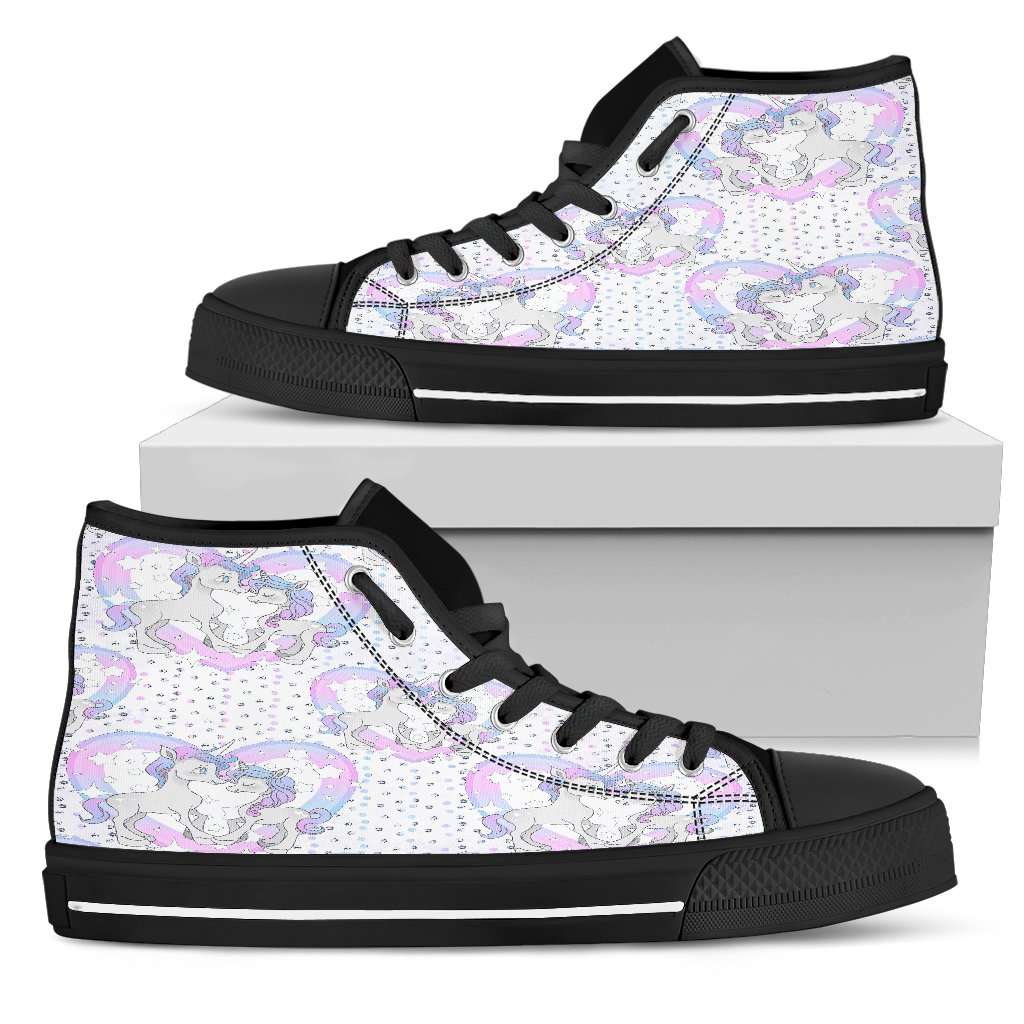 Unicorn In Love Heart Womens High Top Shoes - STUDIO 11 COUTURE