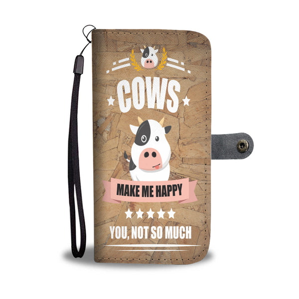 Custom Phone Wallet Available For All Phone Models Cow's Make Me Happy Phone Wallet