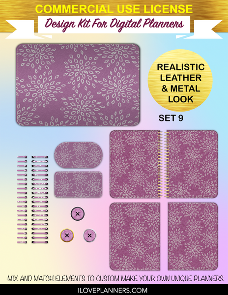 Dandelion Seeds Cover Kit for Digital Planners, Spirals, Coils, Customize Your Digital Planners, Commercial Use OK, Digital Planners, Digital Journals, Compatible for PC, Mac, Canva. #123