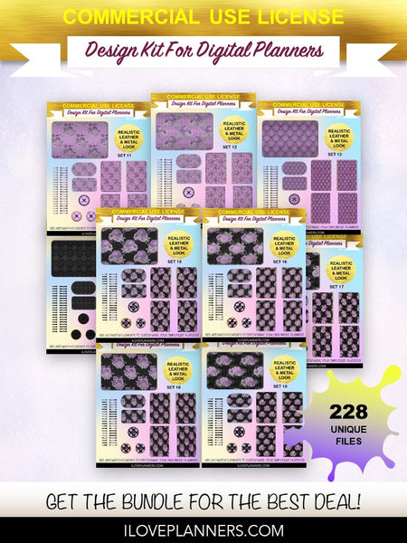 Purple and Silver Floral Digital Planners, Spirals, Coils, Customize Your Digital Planners, Commercial Use OK, Digital Planners, Digital Journals, Compatible for PC, Mac, CANVA. #39