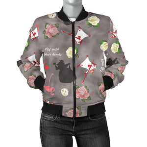 Sports Varsity Style Bomber Jacket Women (C5) Alice In Wonderland