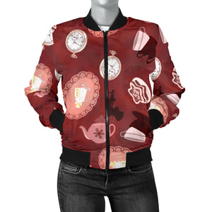 Sports Varsity Style Bomber Jacket Women (C4) Alice In Wonderland