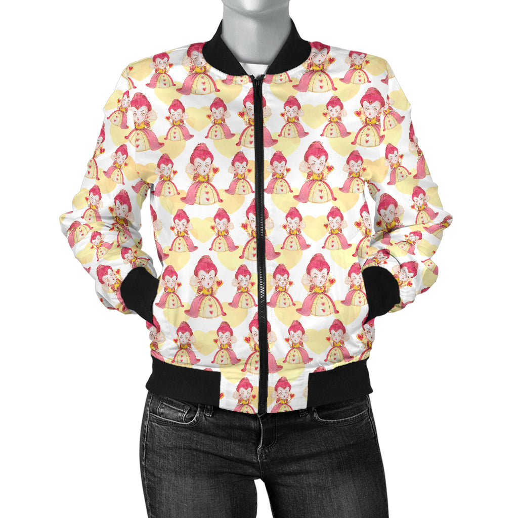 Sports Varsity Style Bomber Jacket Women (F4) Alice In Wonderland