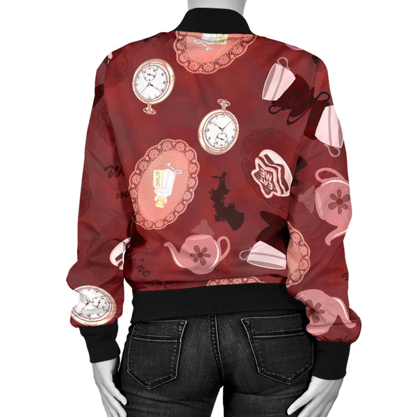 Sports Varsity Style Bomber Jacket Women (C4) Alice In Wonderland