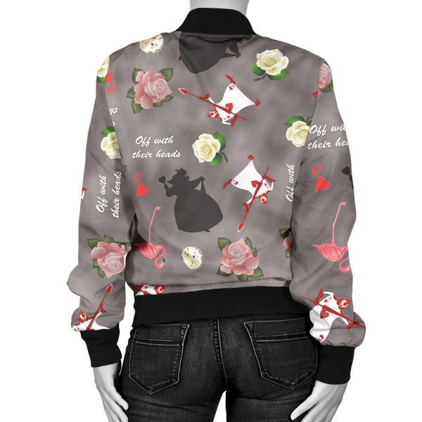 Sports Varsity Style Bomber Jacket Women (C5) Alice In Wonderland