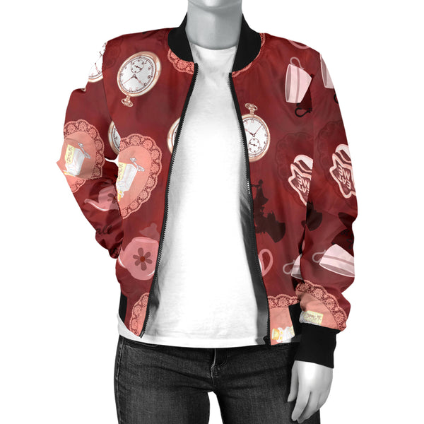 Sports Varsity Style Bomber Jacket Women (C4) Alice In Wonderland