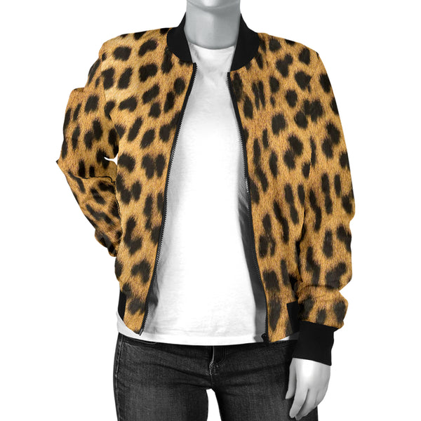 Sports Varsity Style Bomber Jacket Women (G3) Animal Skin Texture