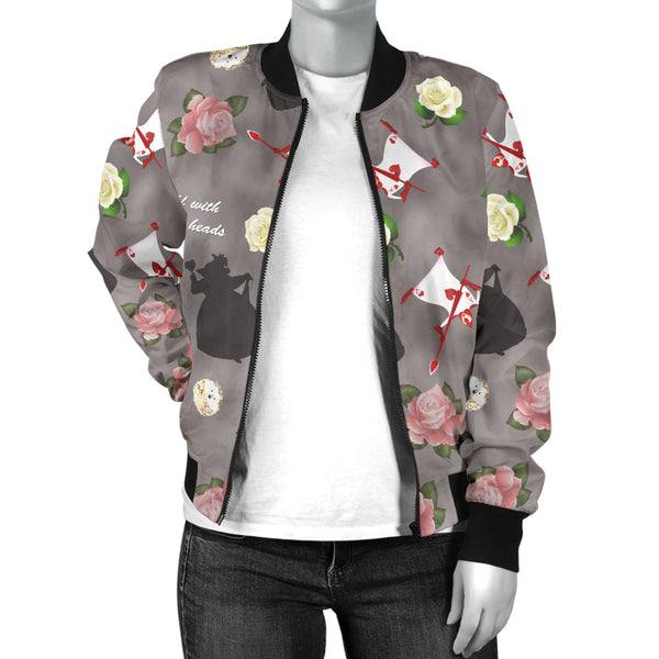 Sports Varsity Style Bomber Jacket Women (C5) Alice In Wonderland