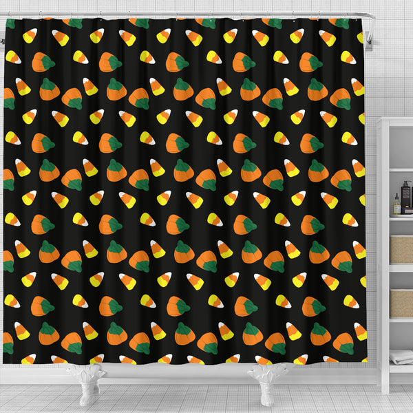 Candy Corn Halloween Shower Curtain