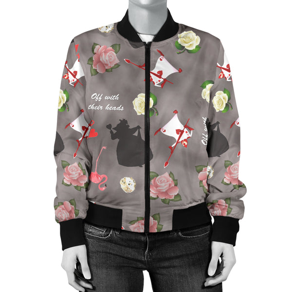 Sports Varsity Style Bomber Jacket Women (C5) Alice In Wonderland