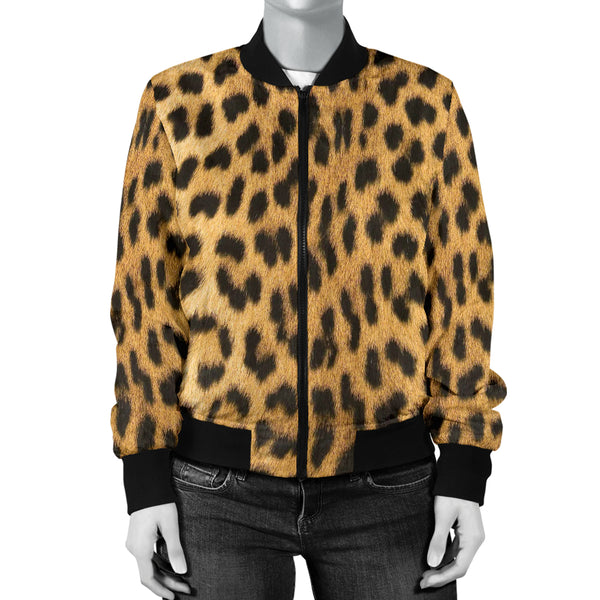 Sports Varsity Style Bomber Jacket Women (G3) Animal Skin Texture