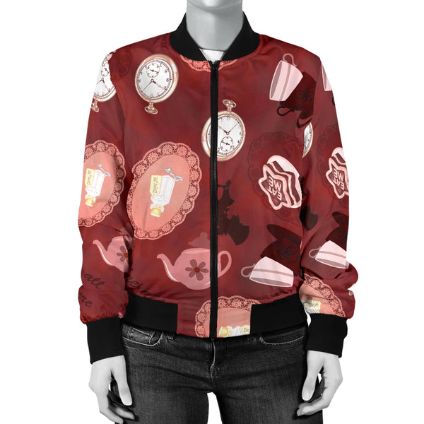 Sports Varsity Style Bomber Jacket Women (C4) Alice In Wonderland