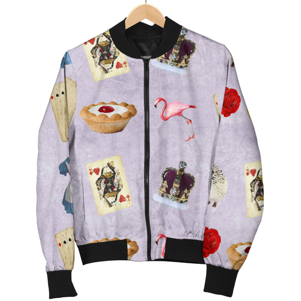 Sports Varsity Style Bomber Jacket Women (D6) Alice In Wonderland