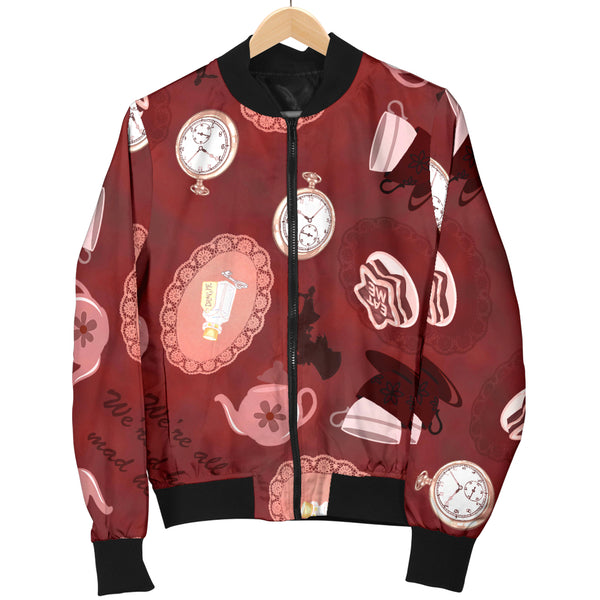 Sports Varsity Style Bomber Jacket Women (C4) Alice In Wonderland