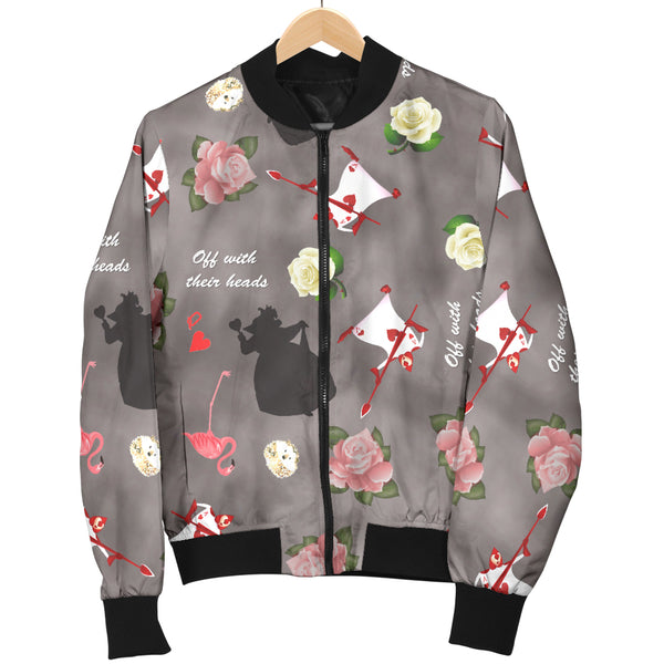 Sports Varsity Style Bomber Jacket Women (C5) Alice In Wonderland